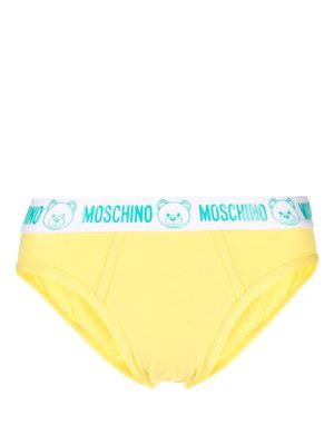 Moschino logo-appliqué stretch-cotton briefs - Yellow