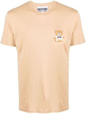 Moschino logo-appliqué T-shirt - Neutrals