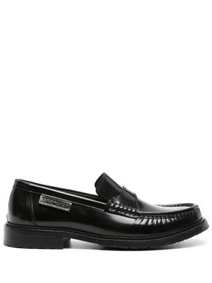 Moschino logo-debossed leather loafers - Black