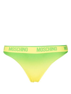 Moschino logo-detail cotton thong - Green