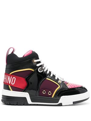 Moschino logo-detail high-top sneakers - Black