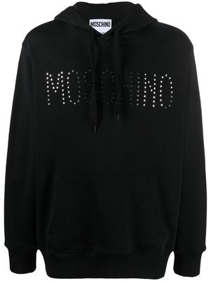 Moschino logo-embellished organic cotton hoodie - Black
