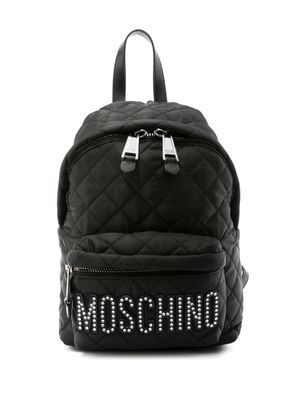 Moschino logo-embellished quilted backpack - Black