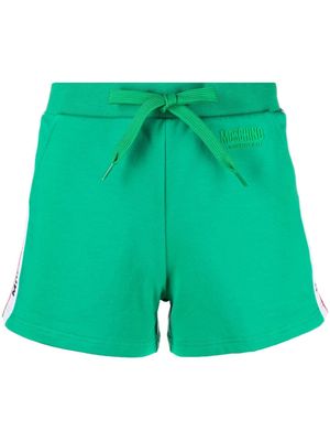 Moschino logo-embossed cotton shorts - Green