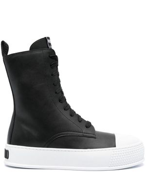Moschino logo-embossed high-top sneakers - Black