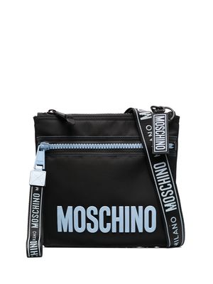 Moschino logo-embossed messenger bag - Black