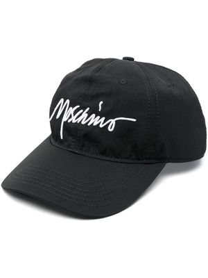 Moschino logo-embroidered adjustable cap - Black