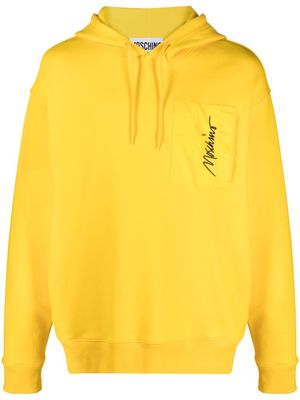 Moschino logo-embroidered cotton blend hoodie - 2027 - Giallo