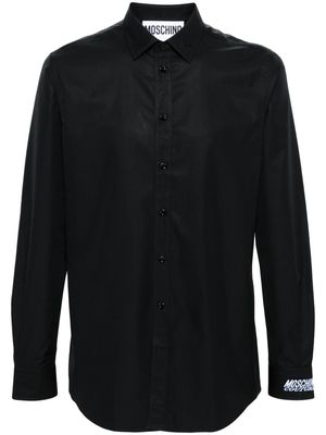 Moschino logo-embroidered cotton shirt - Black