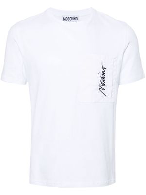Moschino logo-embroidered cotton T-shirt - 2001 - Bianco