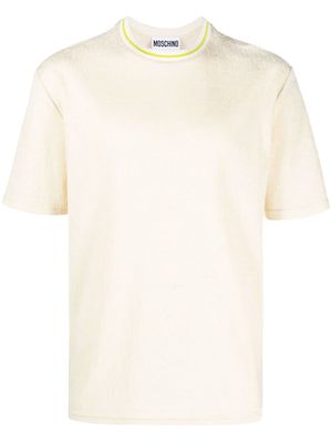 Moschino logo-embroidered crew-neck T-shirt - Neutrals