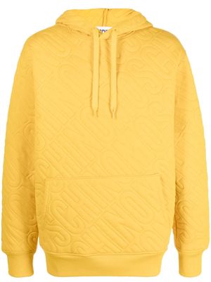 Moschino logo embroidered hoodie - Yellow