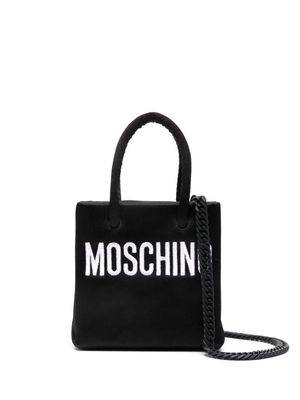 Moschino logo-embroidered mini bag - Black