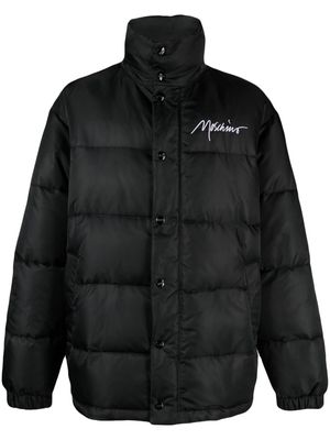 Moschino logo-embroidered padded jacket - Black