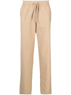 Moschino logo-embroidered straight-leg trousers - Neutrals