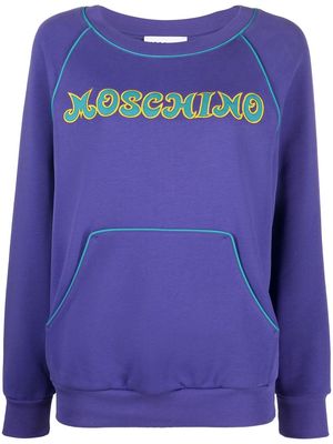 Moschino logo-embroidered sweatshirt - Blue