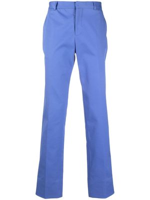 Moschino logo-embroidered tailored trousers - Blue