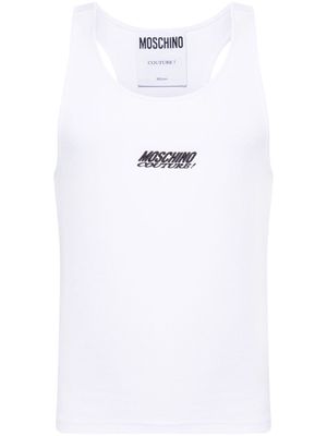 Moschino logo-embroidered tank top - White