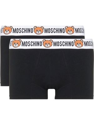 Moschino logo-embroidered two-pack briefs - Black
