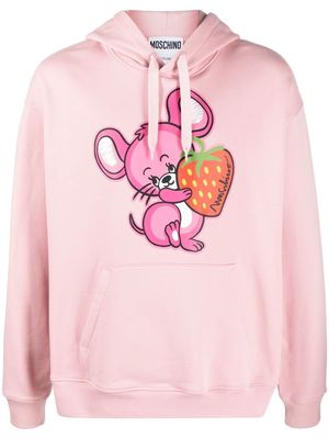 Moschino logo graphic print hoodie - Pink