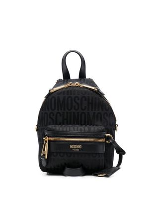 Moschino logo-jacquard backpack - Black