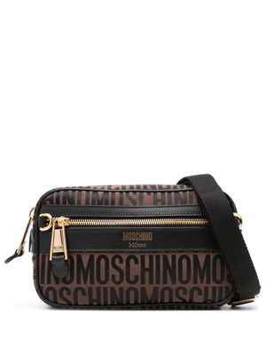 Moschino logo-jacquard canvas belt bag - Black