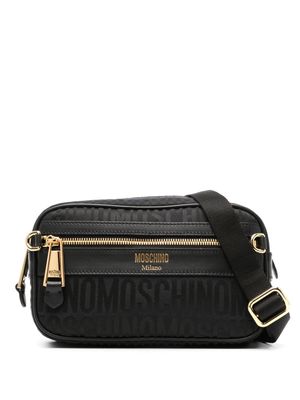 Moschino logo-jacquard canvas belt bag - Brown