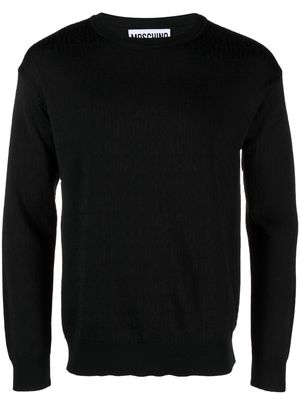 Moschino logo-jacquard crew-neck jumper - Black