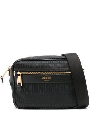 Moschino logo-jacquard crossbody bag - Black