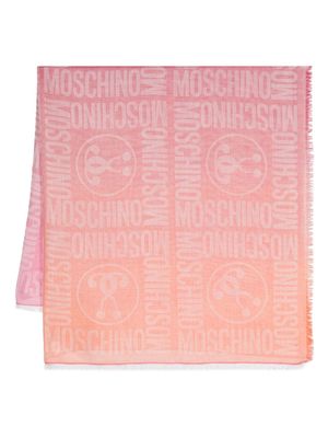 Moschino logo-jacquard gradient scarf - Pink