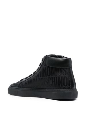 Moschino logo-jacquard high-top sneakers - Black