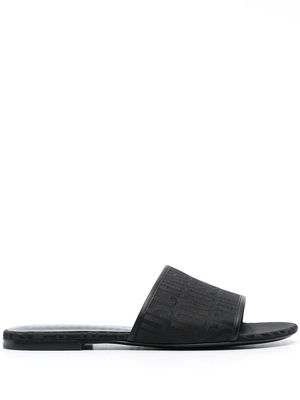 Moschino logo-jacquard leather sandals - Black