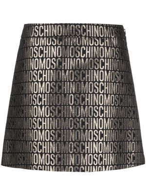 Moschino logo-jacquard metallic high-waist skirt - Black