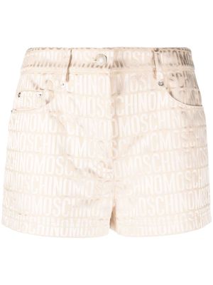 Moschino logo-jacquard short shorts - Neutrals