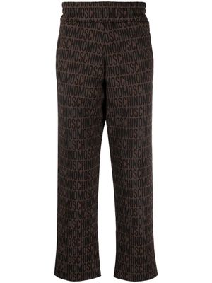 Moschino logo-jacquard straight-leg trousers - Brown