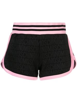 Moschino logo-jacquard track shorts - Black