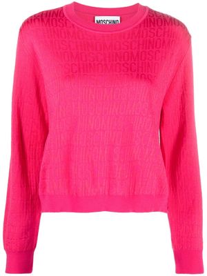 Moschino logo-jacquard wool jumper - Pink