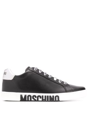 Moschino logo leather sneakers - Black