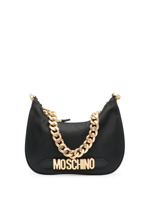 MOSCHINO logo-letter shoulder bag - Black