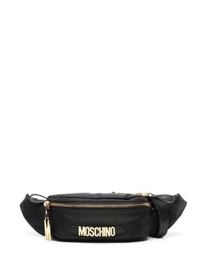 Moschino logo-lettering belt bag - Black
