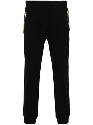 Moschino logo-lettering cotton track pants - Black