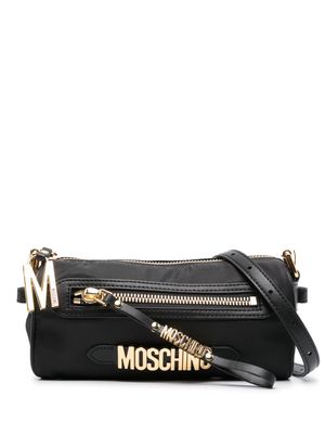 Moschino logo-lettering cross body bag - Black