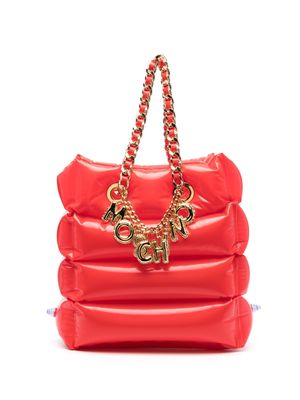 Moschino logo-lettering inflatable shoulder bag - Red