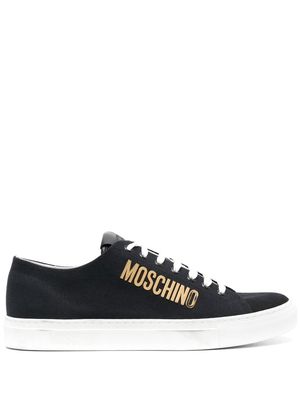 Moschino logo-lettering lace-up sneakers - Black
