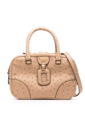 Moschino logo-lettering leather tote bag - Neutrals