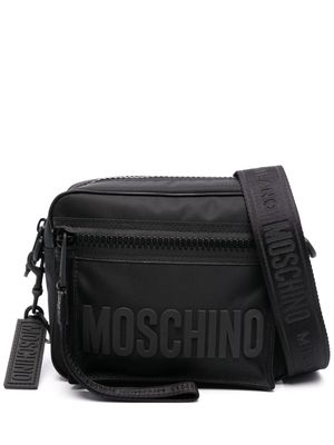 Moschino logo-lettering messenger bag - Black