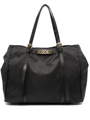 Moschino logo-lettering tote bag - Black
