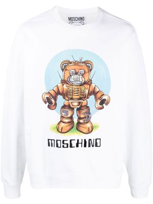 Moschino logo organic cotton sweatshirt - White