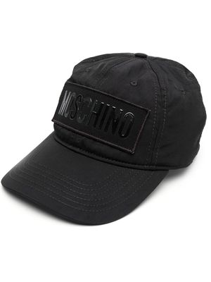 Moschino logo-patch cap - Black