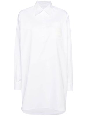 Moschino logo-patch cotton shirtdress - White